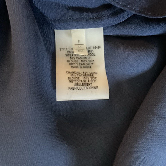 Elie Tahari wool ombré charcoal/ blue sweater s/p - Picture 7 of 9